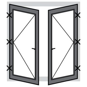 Anthracite Grey UPVC Door  French Style 1  1490mm x 2090mm
