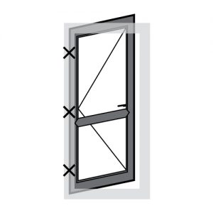 Anthracite Grey on White UPVC Door - 1 with Midrail - 890mm x 2090mm