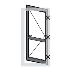 Anthracite Grey on White UPVC Door - 2 with Midrail - 890mm x 2090mm