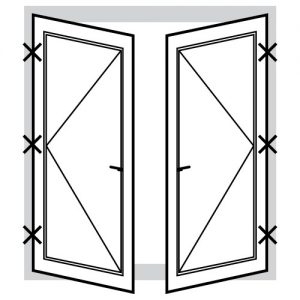 White UPVC Door - French Style 1 - 1490mm x 2090mm