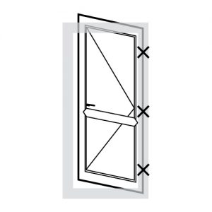 White UPVC Door - Style 2 with Midrail - 890mm x 2090mm